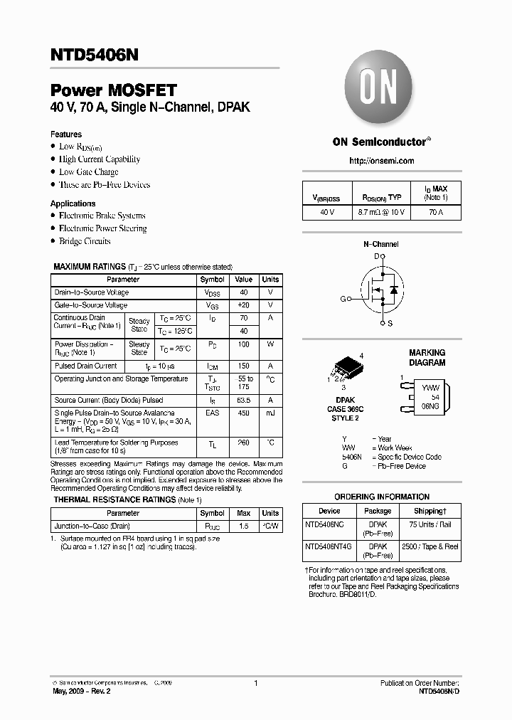 NTD5406NG_2614587.PDF Datasheet