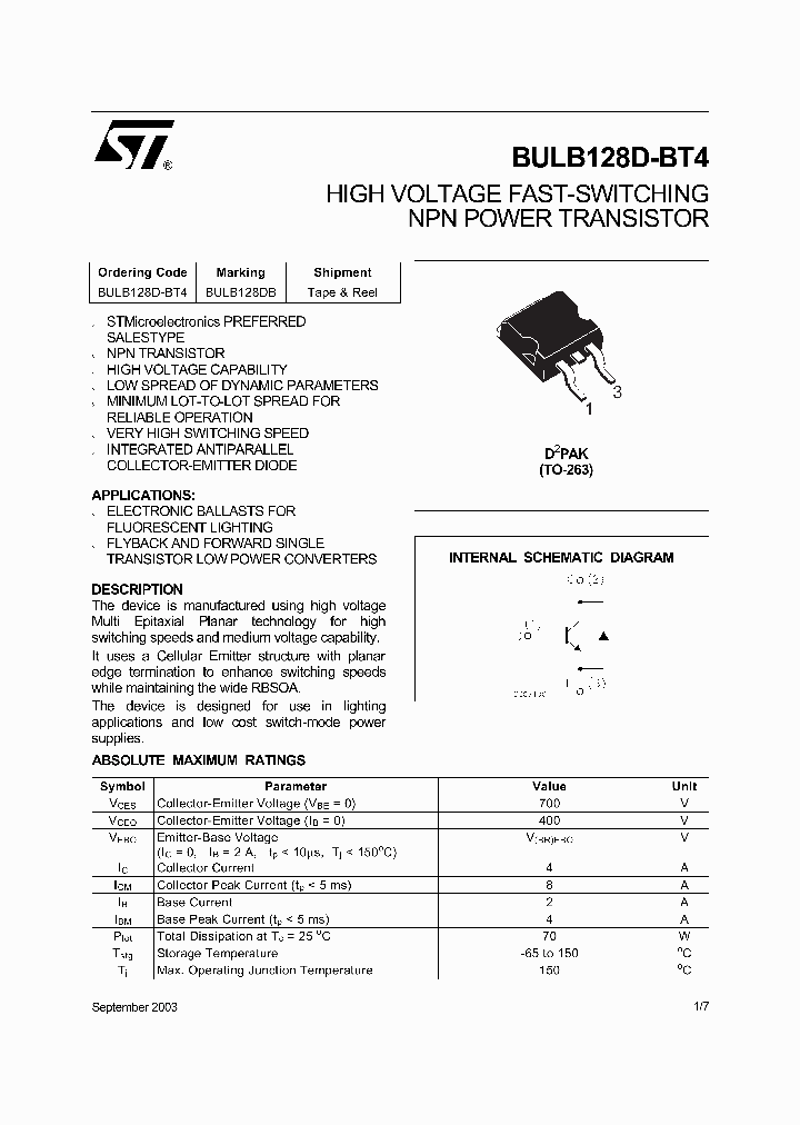 BULB128D-BT4_2615718.PDF Datasheet
