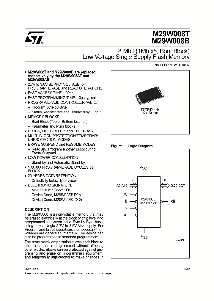 M29W008B-100N5TR_2619093.PDF Datasheet