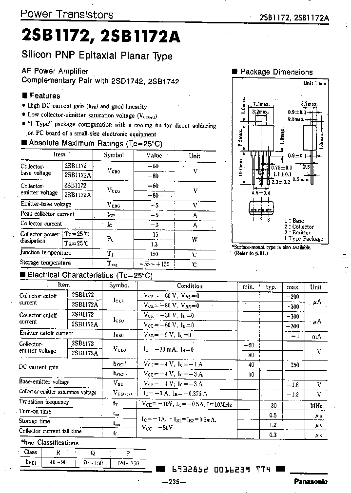 2SB1172AQ_2622312.PDF Datasheet
