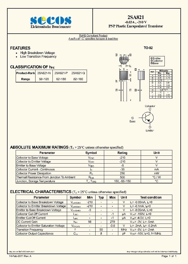 2SA821_2620260.PDF Datasheet