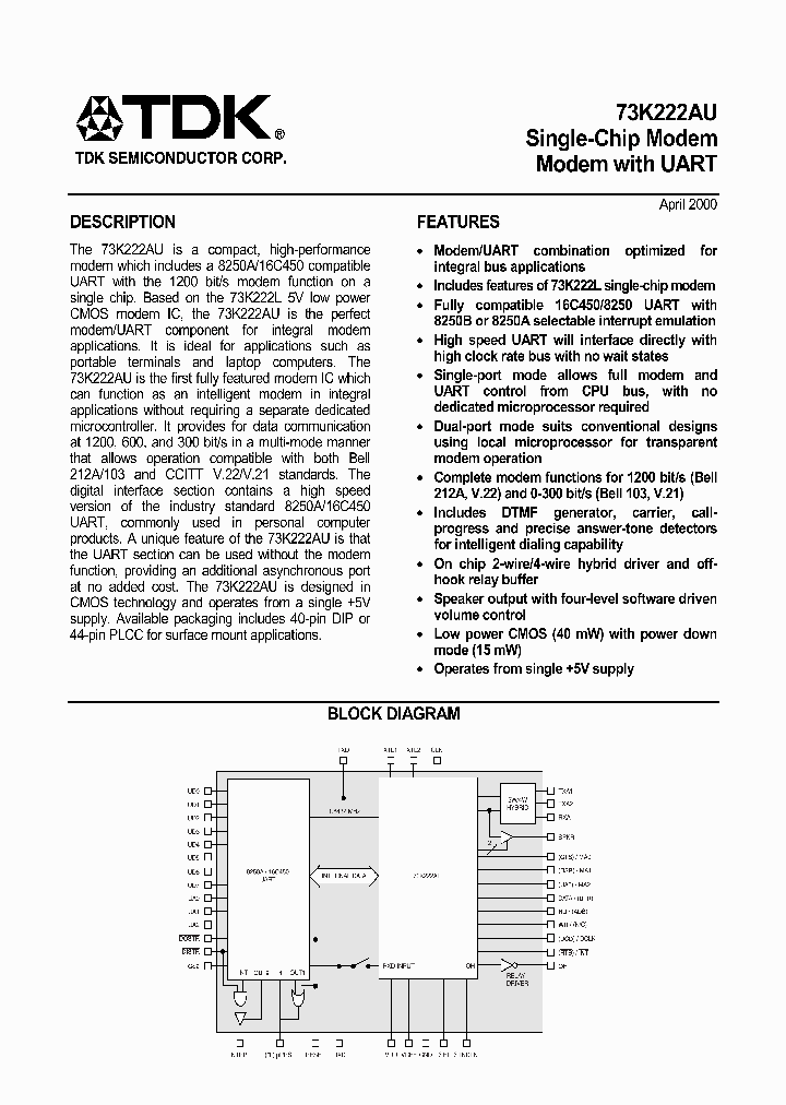 73K222AU-IP_2621873.PDF Datasheet