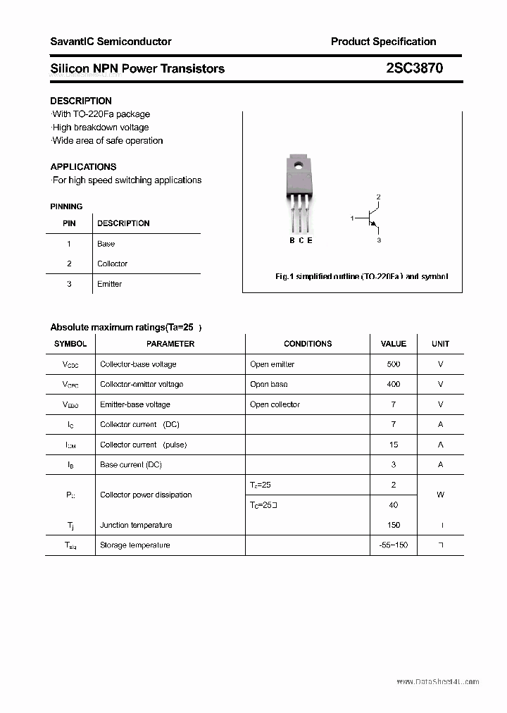 2SC3870_2620421.PDF Datasheet