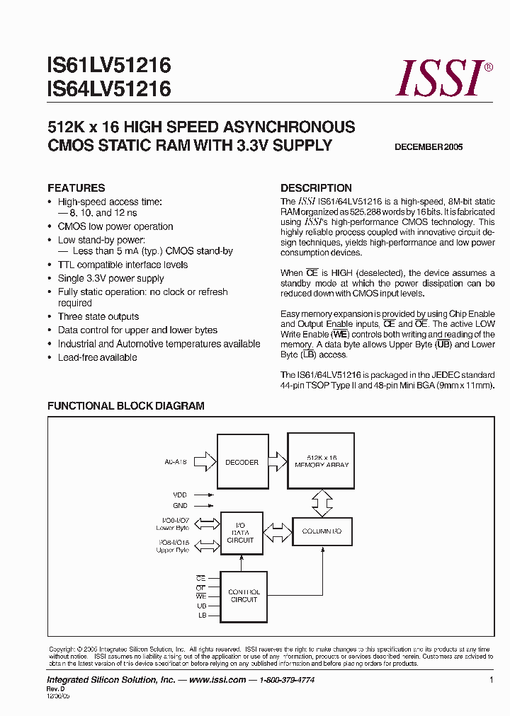 IS64LV51216-12TLA3_2620894.PDF Datasheet