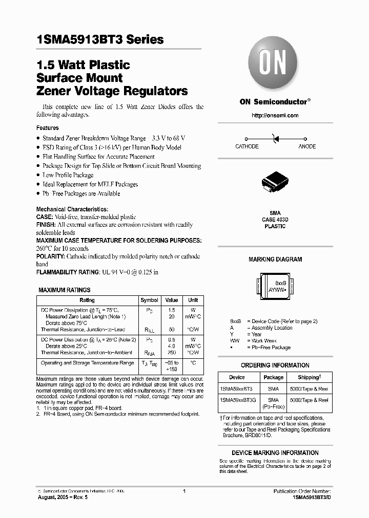 1SMA5932BT3_2625280.PDF Datasheet
