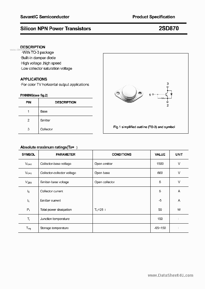 2SD870_2620623.PDF Datasheet
