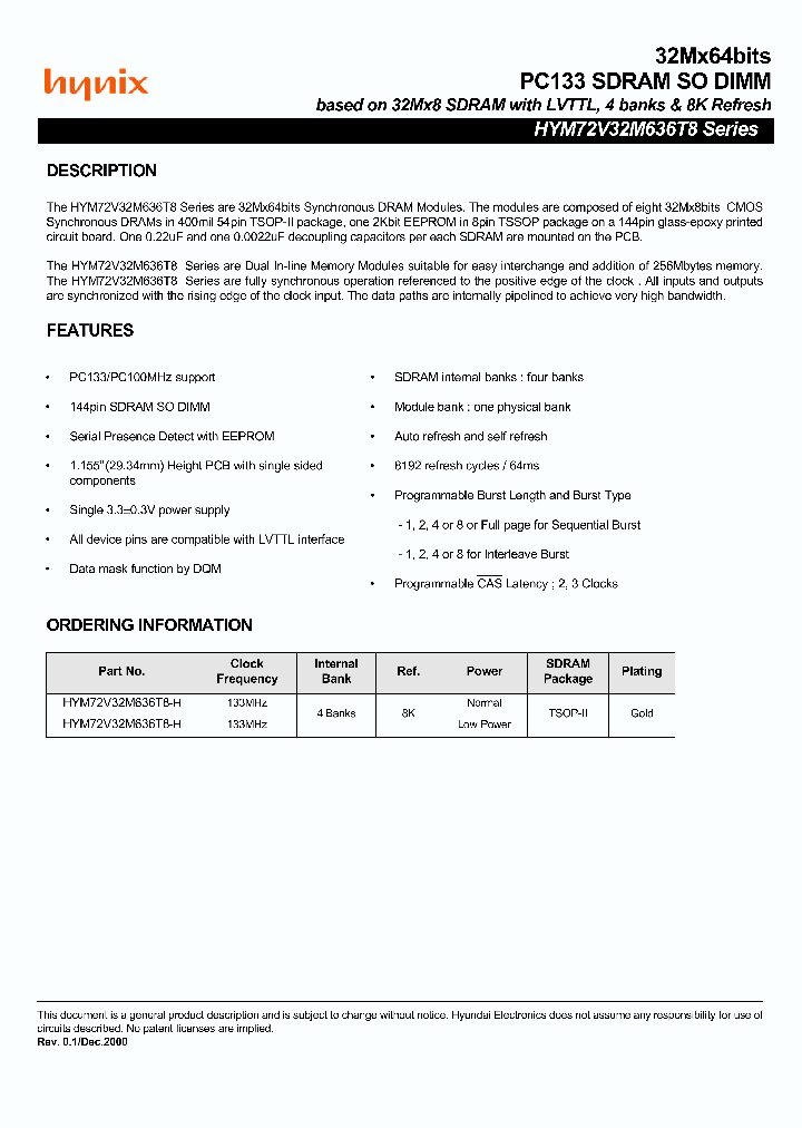 HYM72V32M636LT8-H_2635922.PDF Datasheet