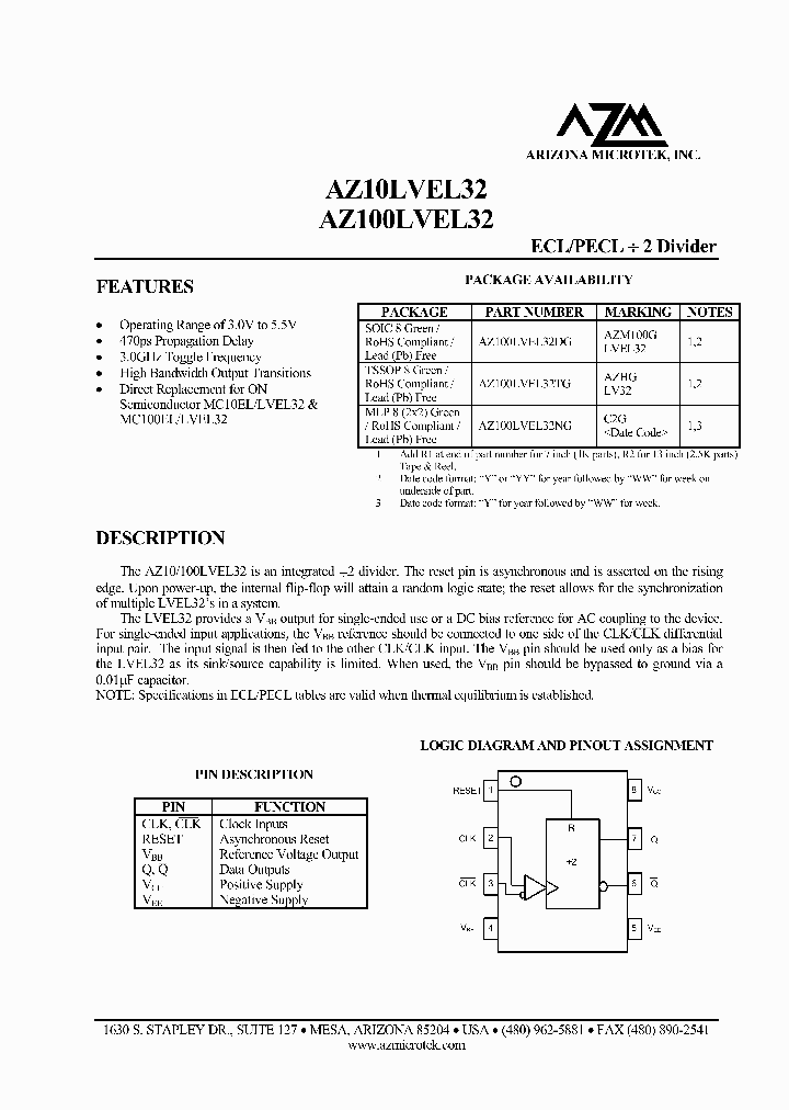 AZ100LVEL32NG_2638087.PDF Datasheet