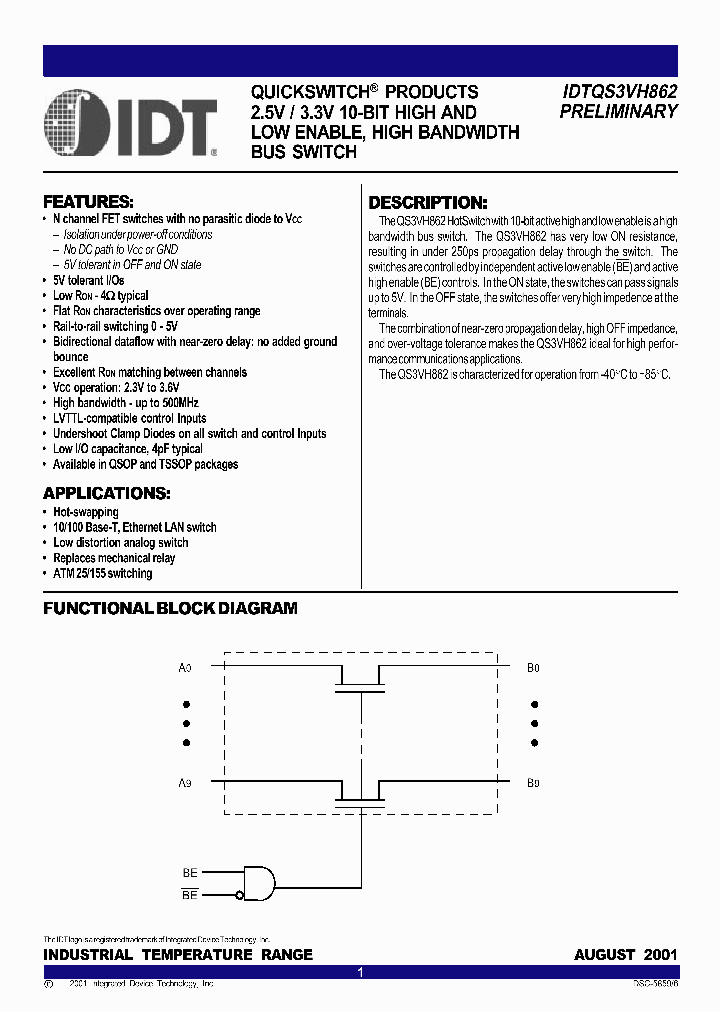 IDTQS3VH862PG_2638880.PDF Datasheet