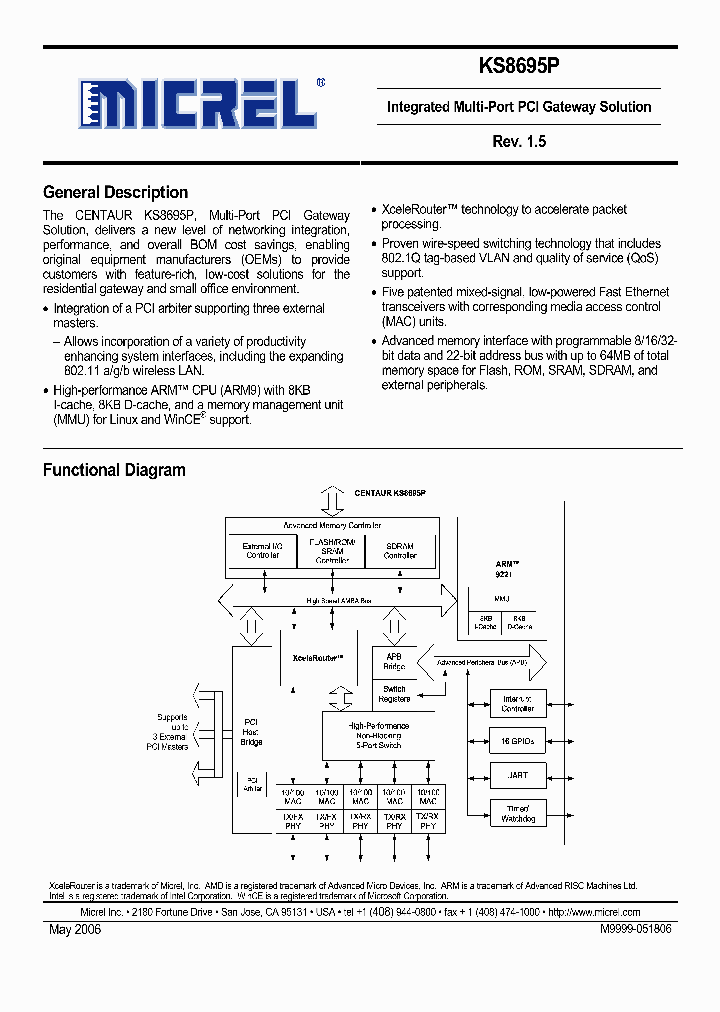 KSZ8695PI_2638958.PDF Datasheet
