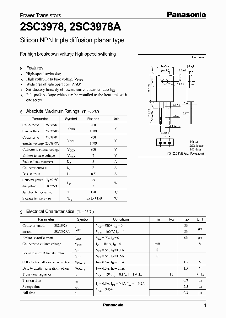 2SC39782SC3978A_2641500.PDF Datasheet