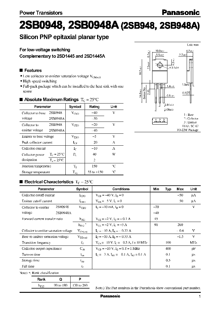 2SB9482SB948A_2643024.PDF Datasheet