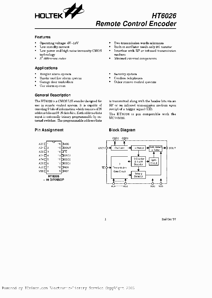 HT602616NSOIC_2652911.PDF Datasheet