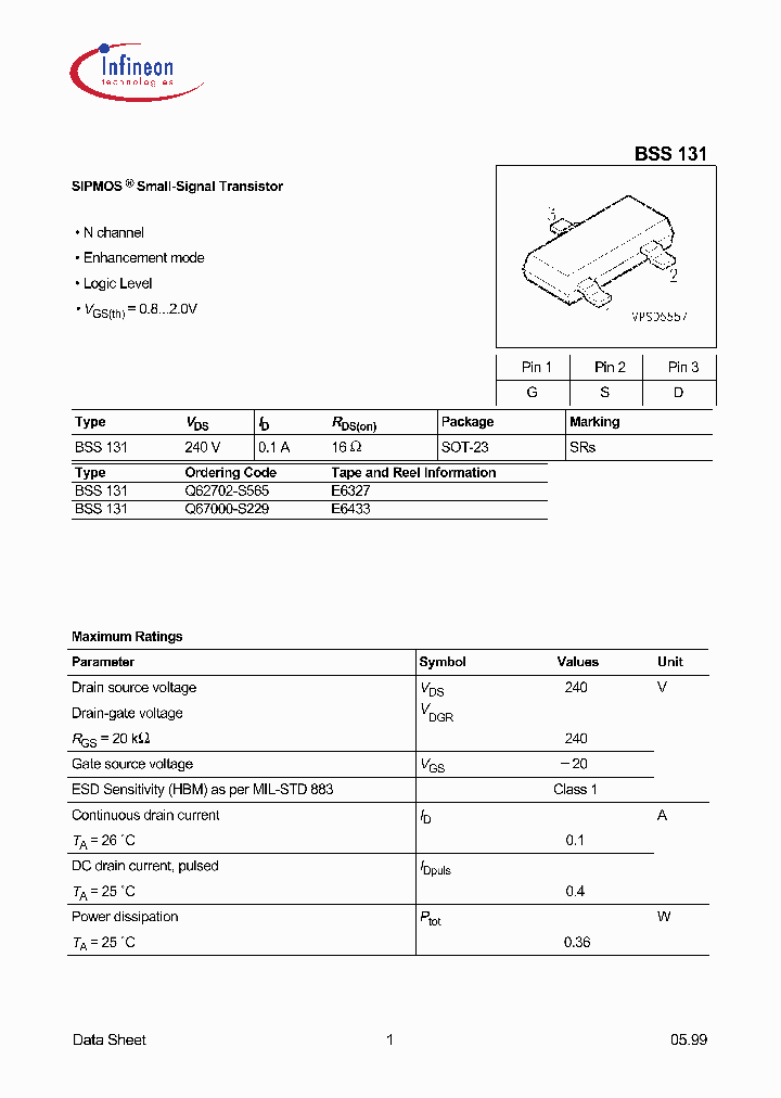 BSS131Q62702-S565_2653628.PDF Datasheet
