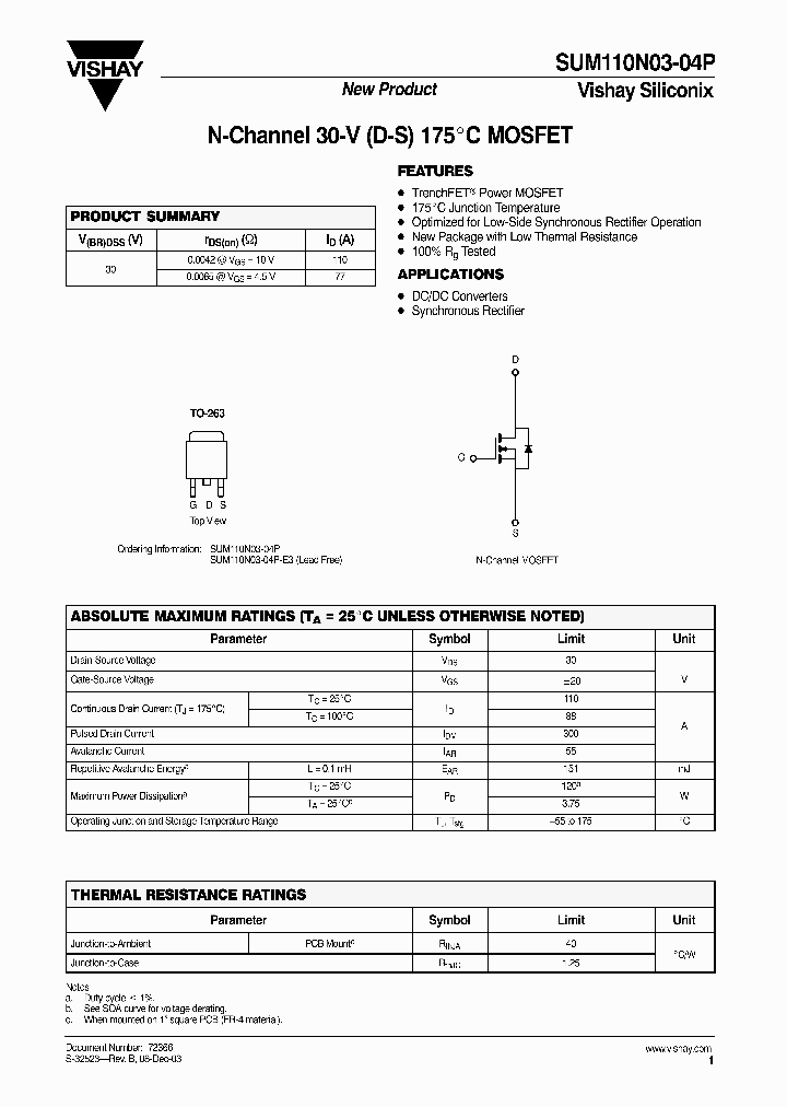 SUM110N03-04P_2654134.PDF Datasheet