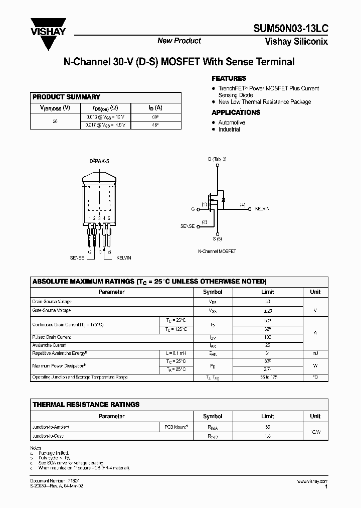 SUM50N03-13LC_2654316.PDF Datasheet