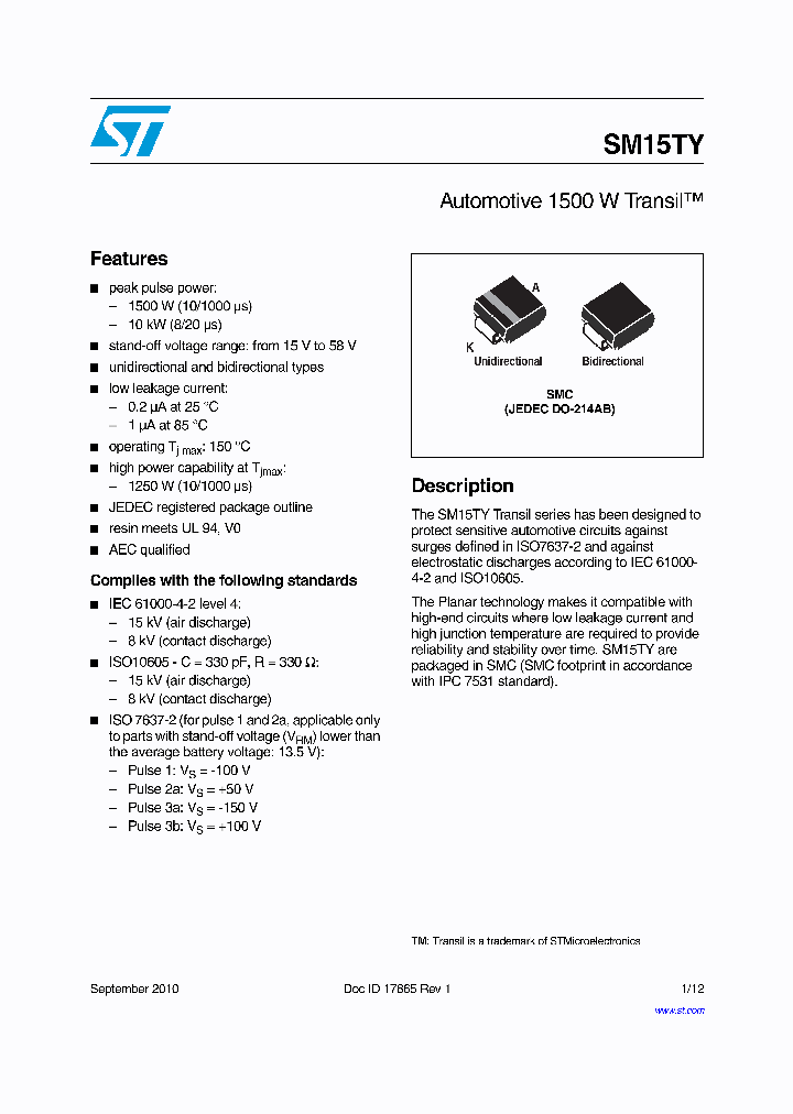 SM15T22AYCAY_2654171.PDF Datasheet