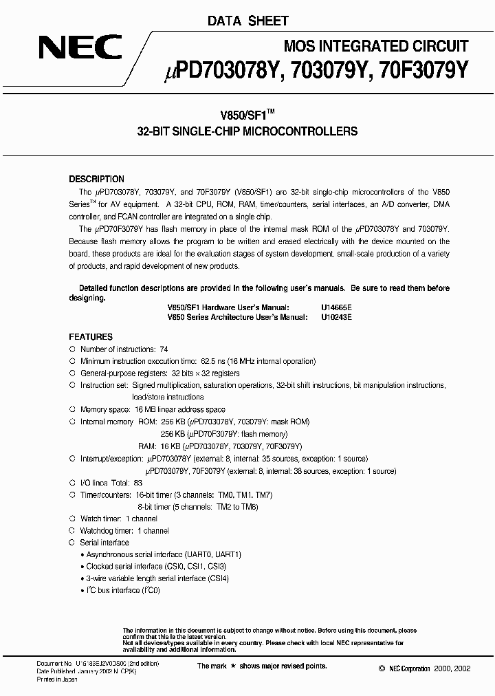 UPD703079YGF-XXX-3BA_2660005.PDF Datasheet