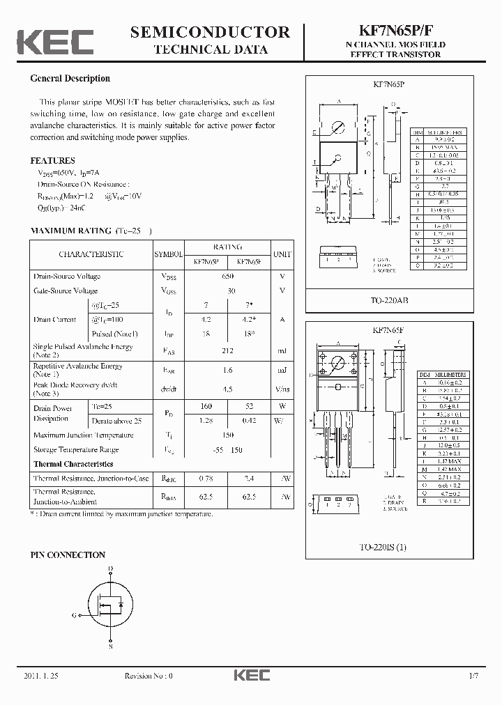 KF7N65F_2665405.PDF Datasheet