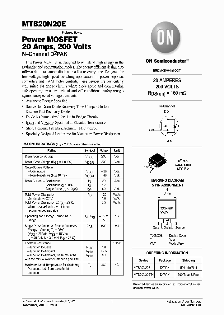 MTB20N20E-D_2666353.PDF Datasheet
