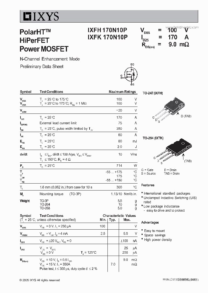 IXFH170N10P_2666698.PDF Datasheet
