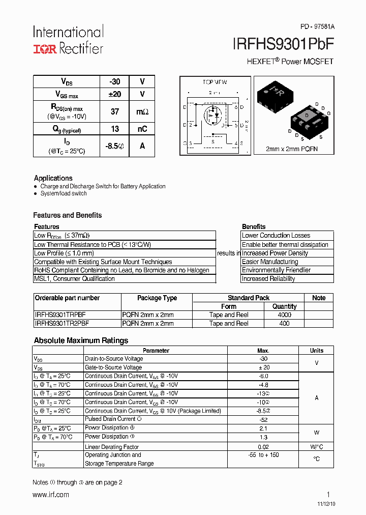 IRFHS9301PBF_2668082.PDF Datasheet