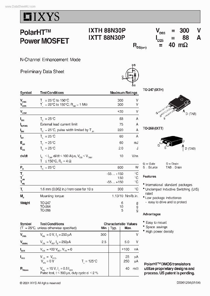 IXTT88N30P_2673347.PDF Datasheet