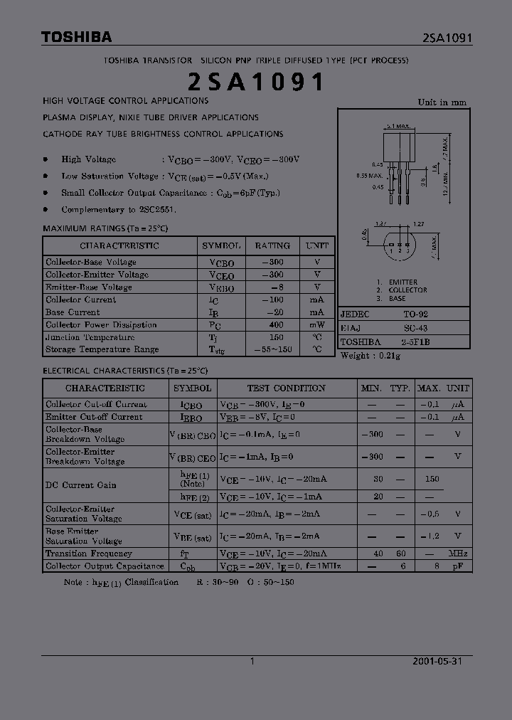 2SA1091O_2676236.PDF Datasheet