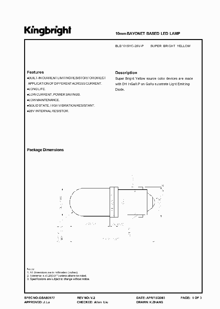 BLB101SYC-28V-P_2678294.PDF Datasheet