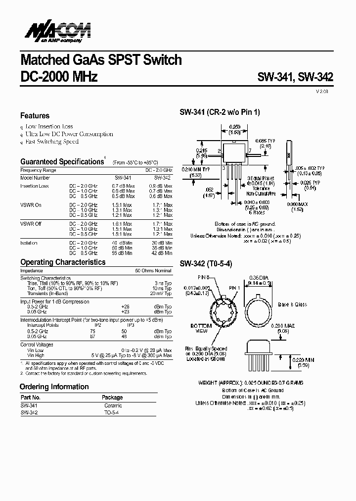 SW-341SW-342_2678344.PDF Datasheet