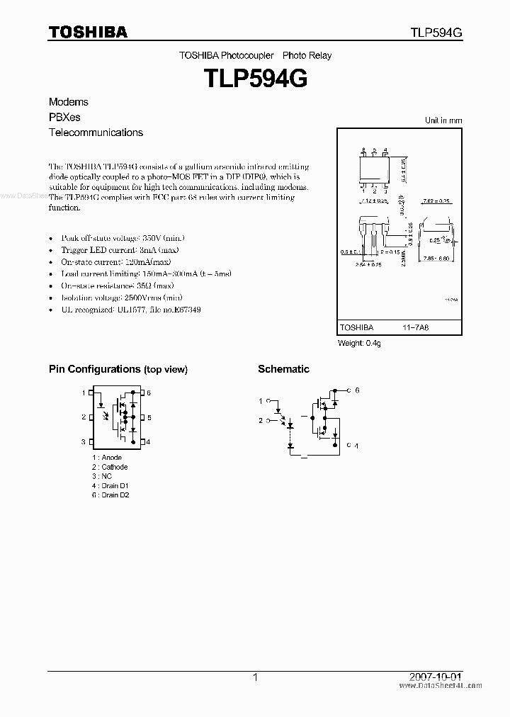 TLP594G_2678174.PDF Datasheet