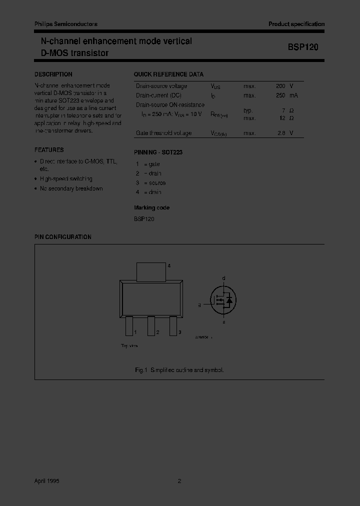 BSP120TR_2682226.PDF Datasheet