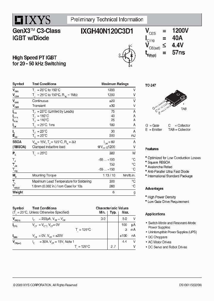 IXGH40N120C3D1_2684637.PDF Datasheet