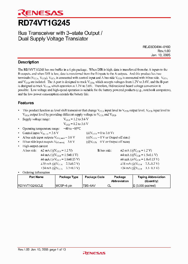 RD74VT1G245_2693356.PDF Datasheet