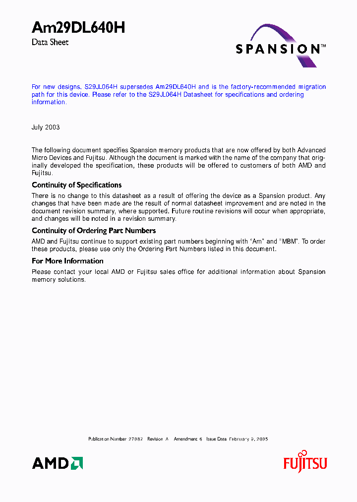 AM29DL640H70EEN_2695479.PDF Datasheet