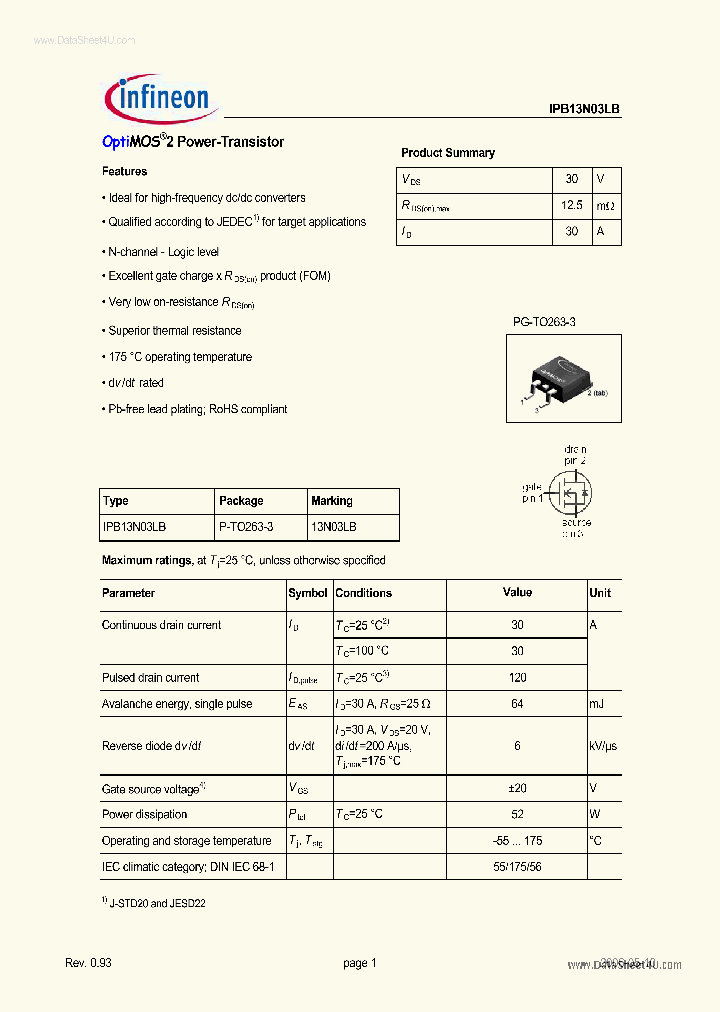 IPB13N03LB_2698329.PDF Datasheet