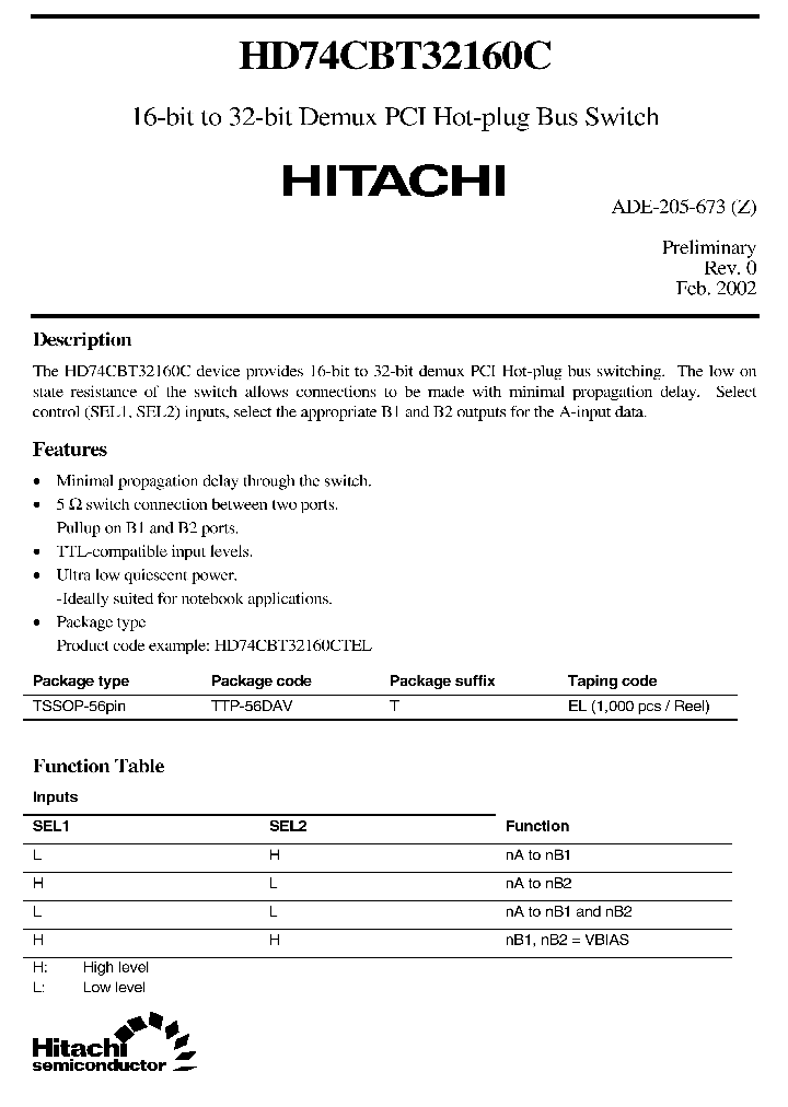 HD74CBT32160C_2699255.PDF Datasheet