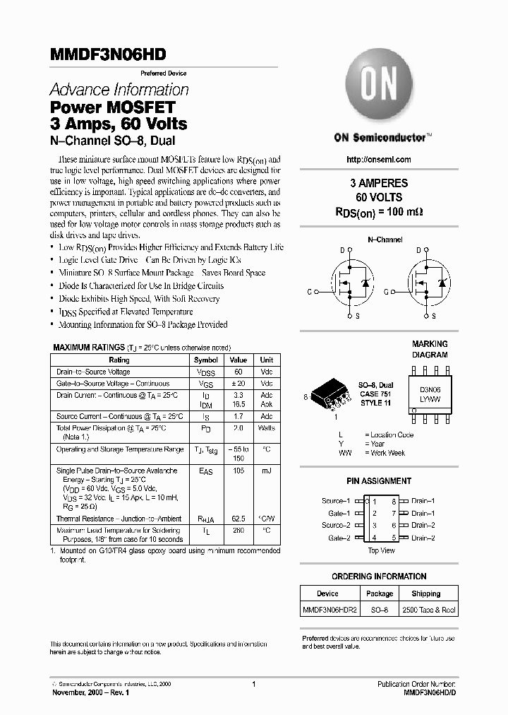 MMDF3N06HD-D_2699608.PDF Datasheet