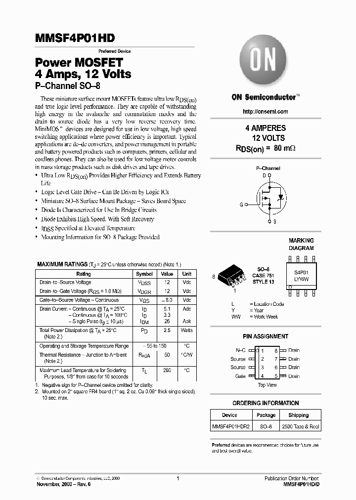 MMSF4P01HD-D_2699615.PDF Datasheet
