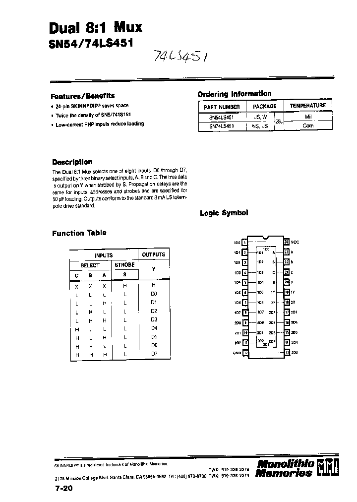 SN74LS451_2700734.PDF Datasheet