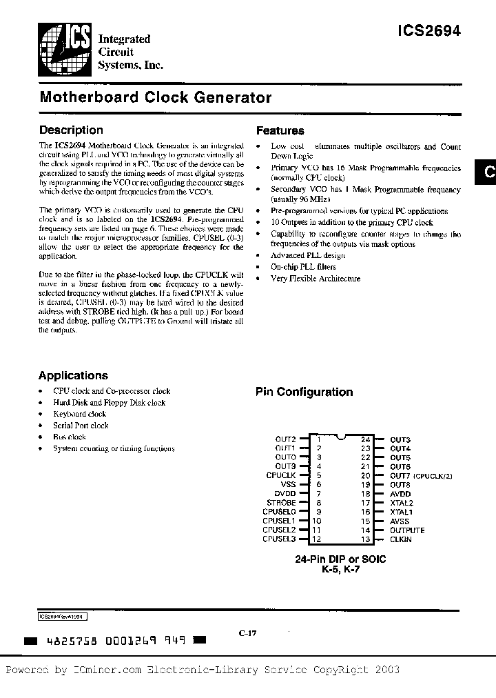ICS2694M-XXX_2702049.PDF Datasheet
