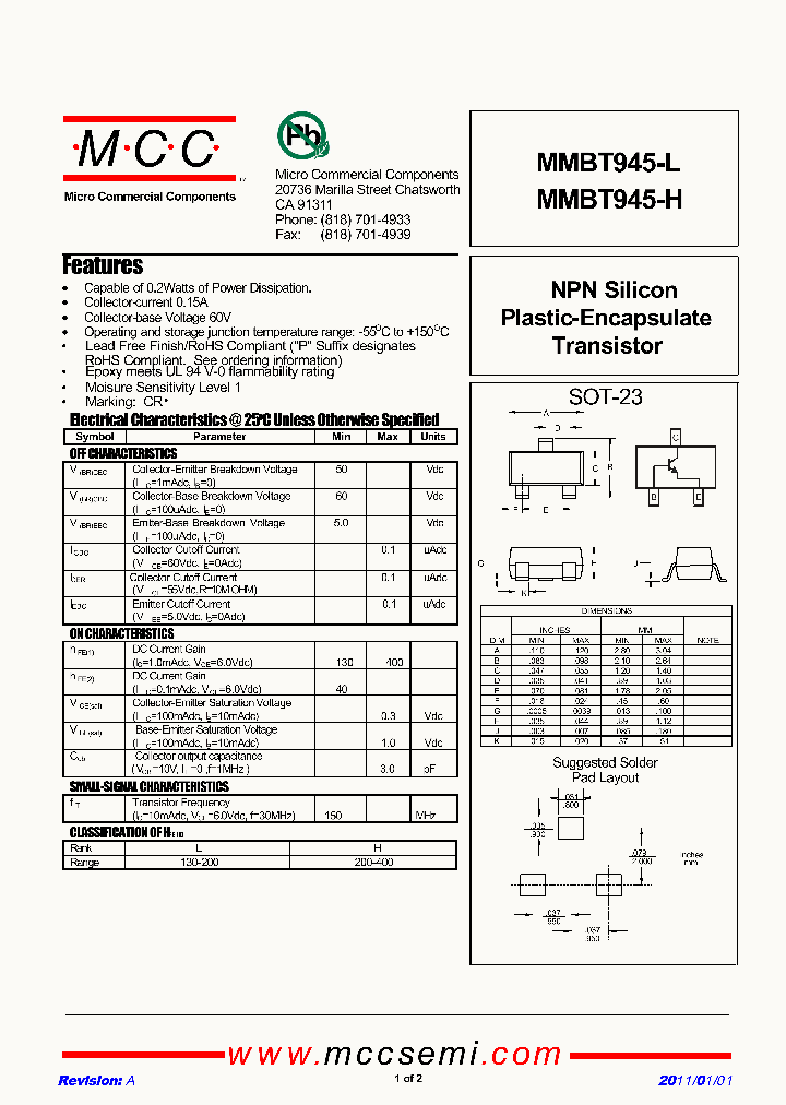 MMBT945-H_2706364.PDF Datasheet