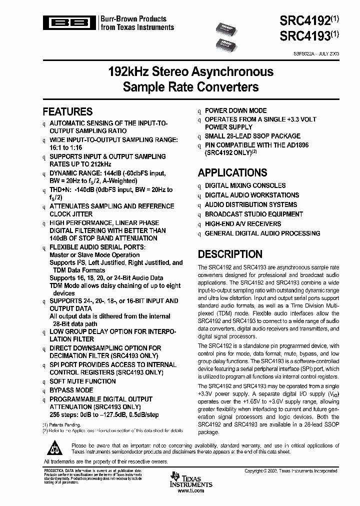 SRC4192_2708633.PDF Datasheet