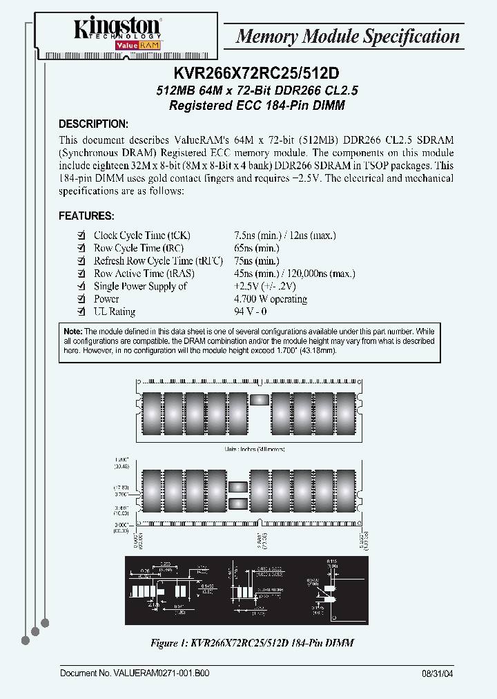 KVR266X72RC25512D_2709028.PDF Datasheet