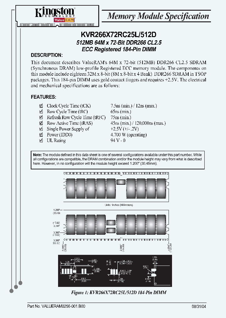 KVR266X72RC25L512D_2709029.PDF Datasheet