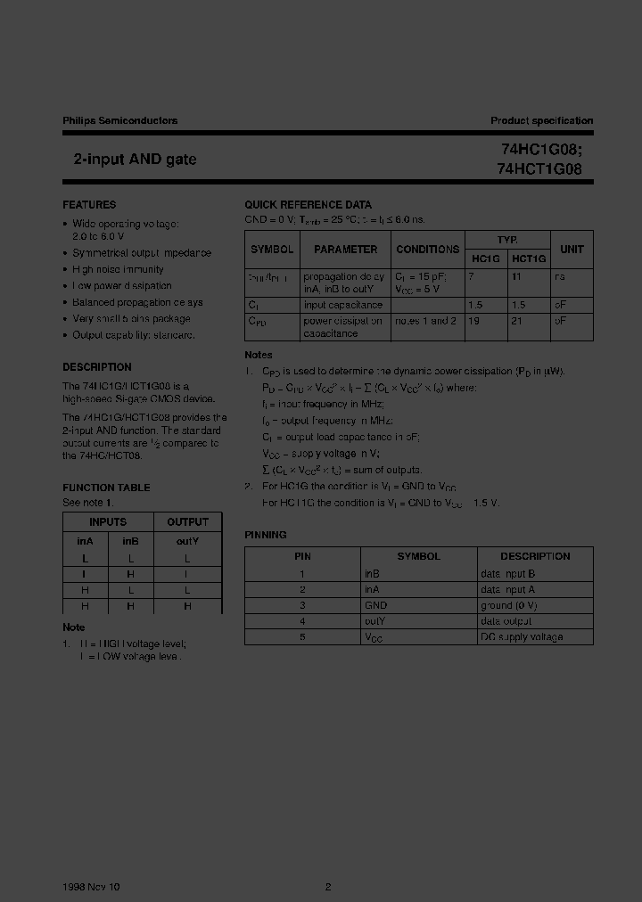 74HC1G08GW-G_2714529.PDF Datasheet