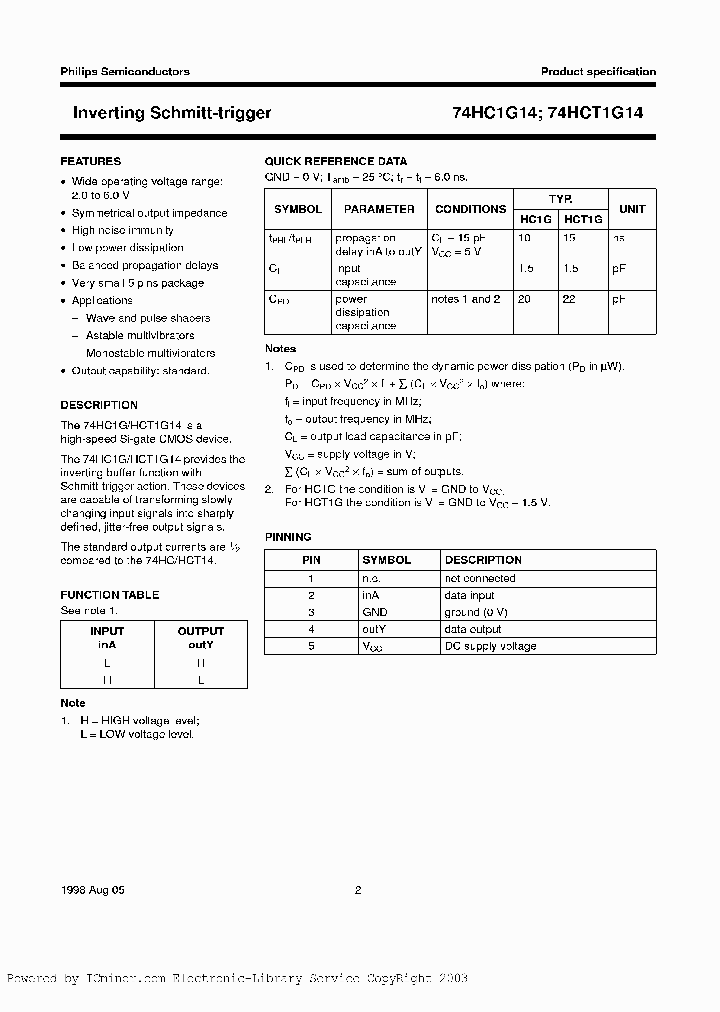 74HC1G14GW-G_2714531.PDF Datasheet