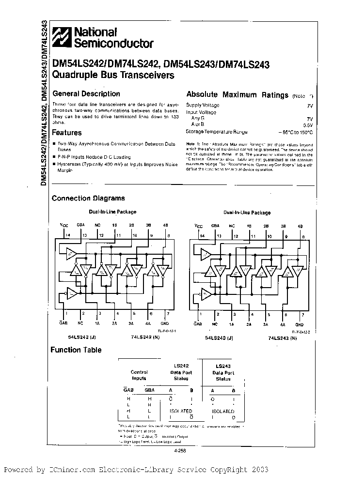 DM54LS242W-MIL_2718762.PDF Datasheet