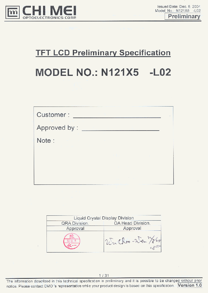 N121X5-L02_2721197.PDF Datasheet