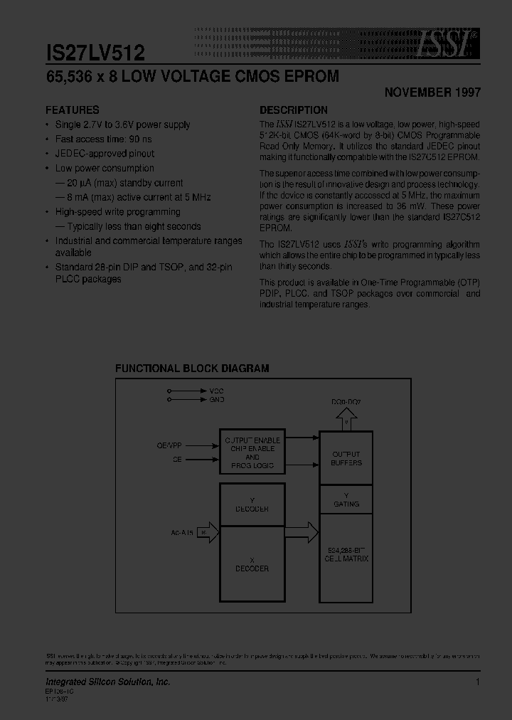 IS27LV512-12TI_2726036.PDF Datasheet